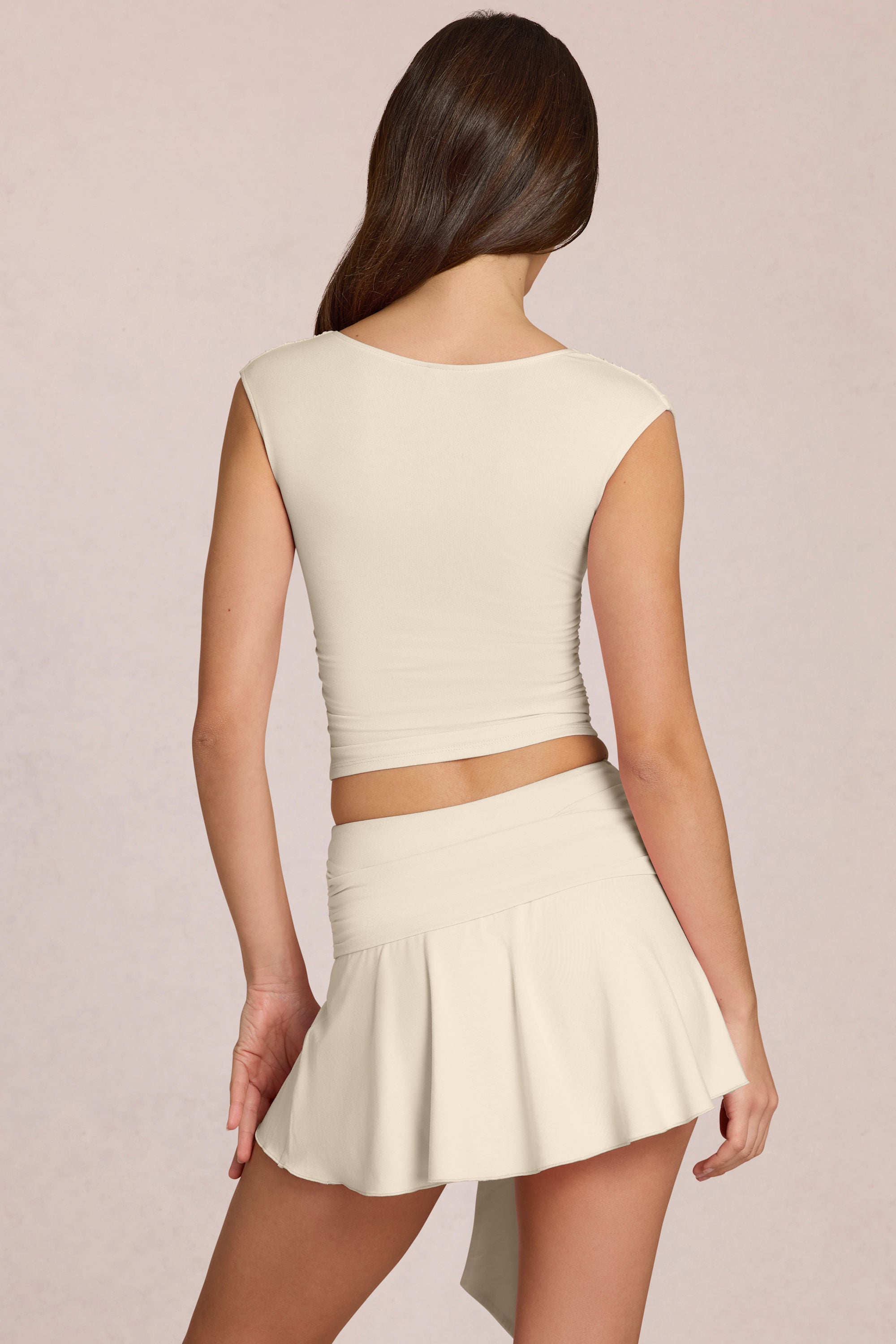 Mid-Rise Skort in Ivory