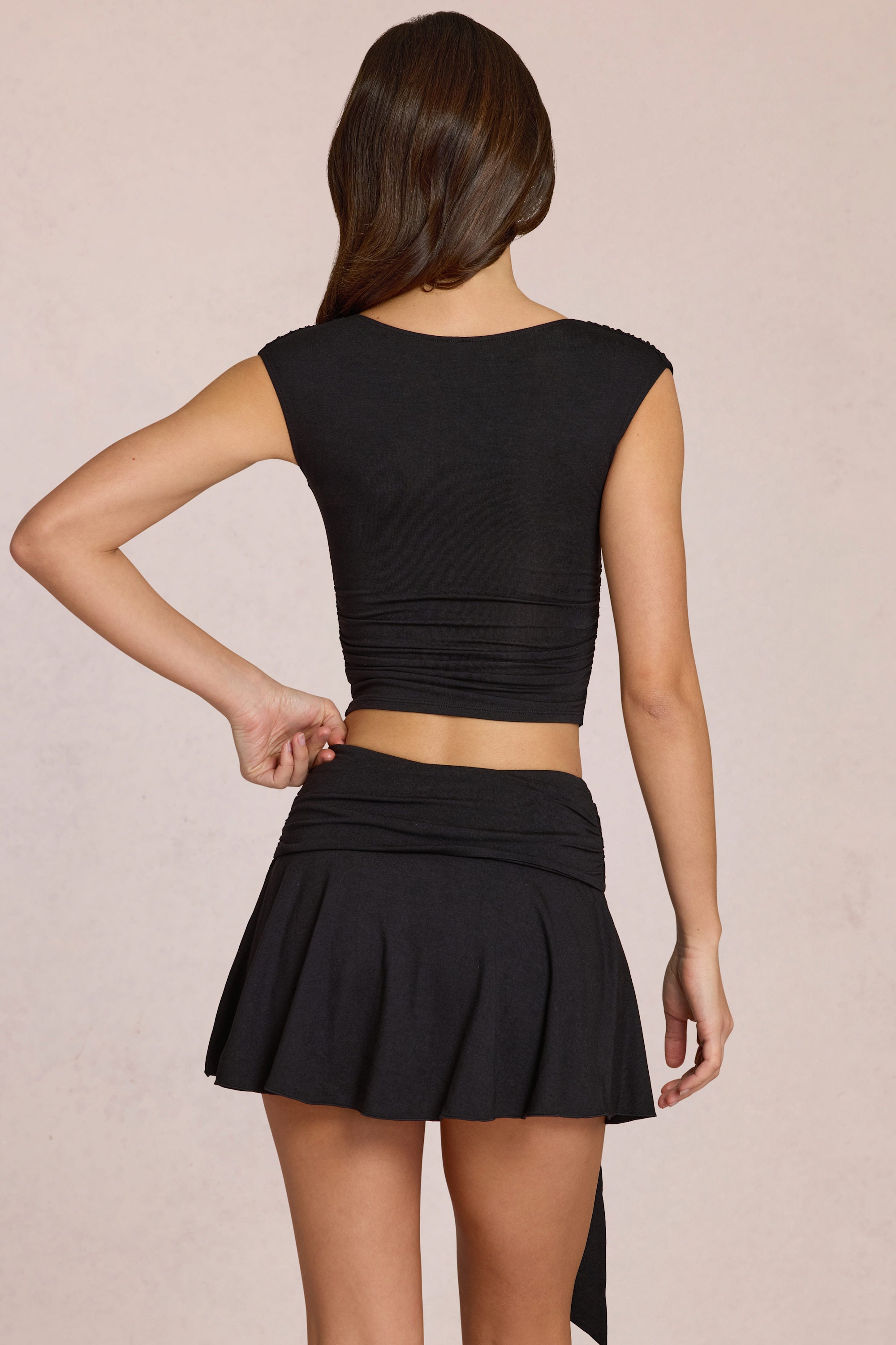 Modal Plunge Top in Black