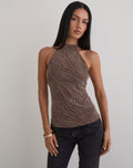 Badilah Top in Abstract Polka Flock Brown