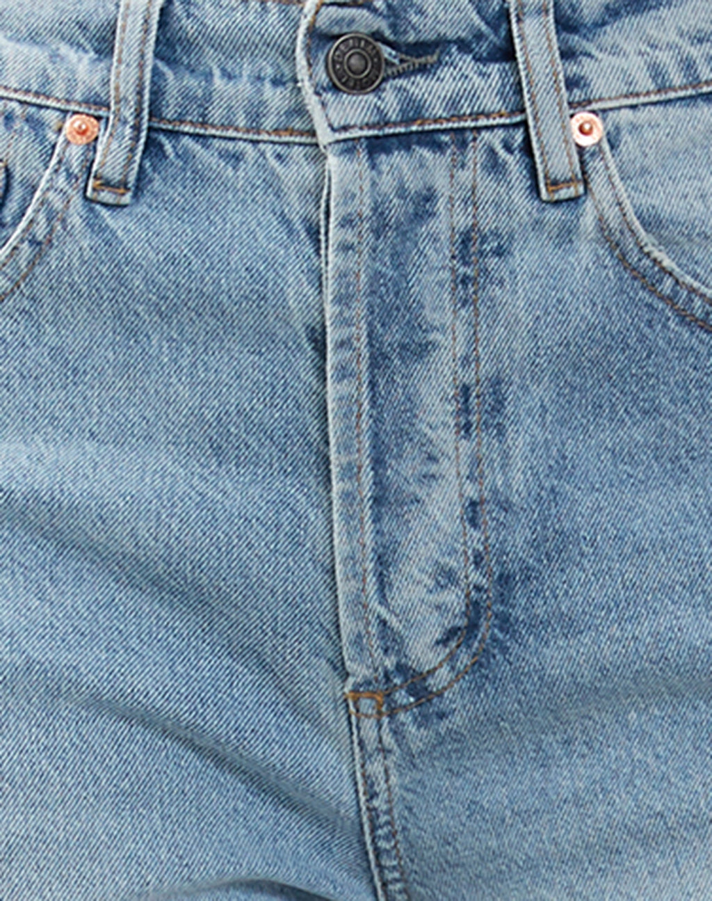 Mid Rise Straight Leg Cropped Jeans in Bleach Denim