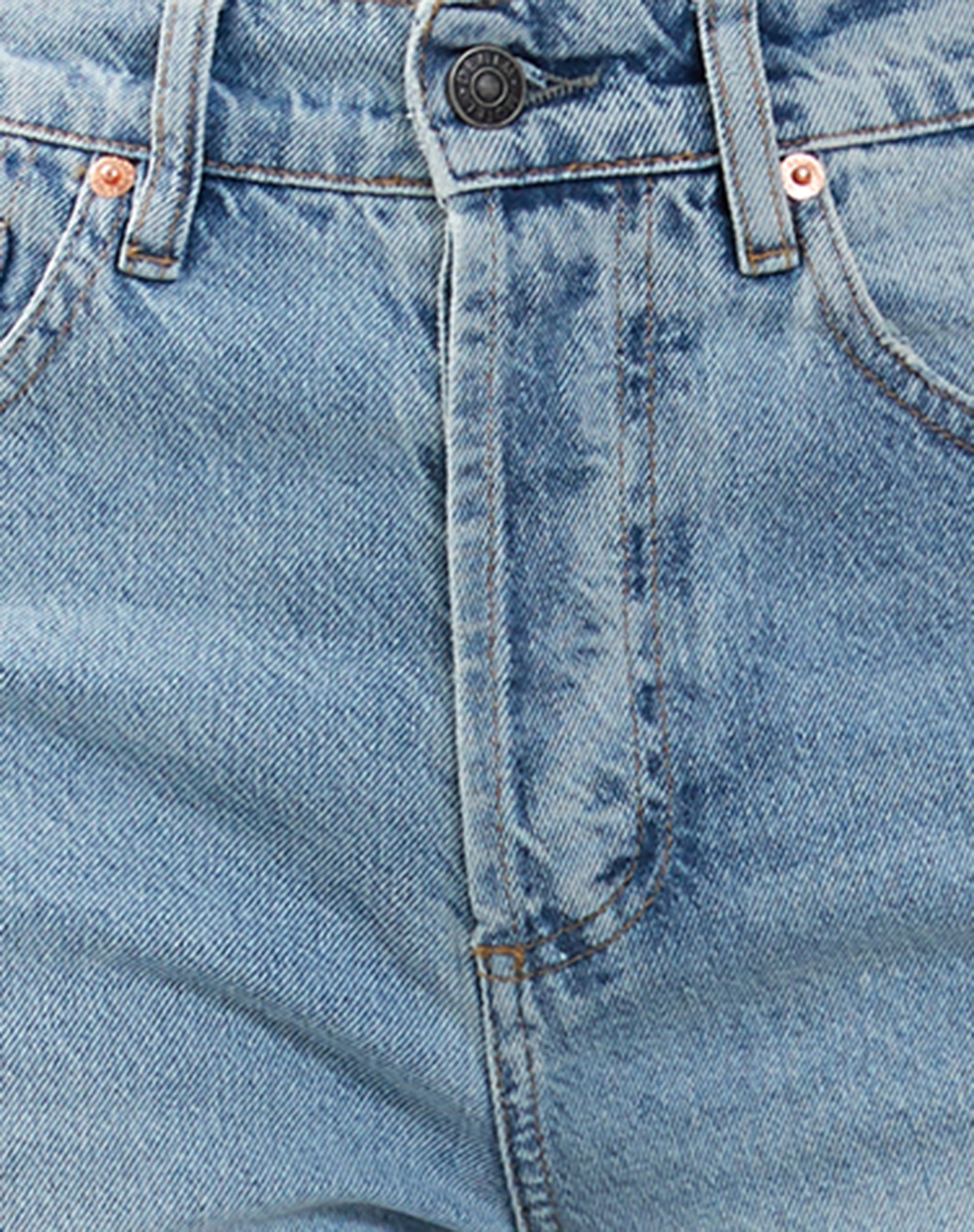 Mid Rise Straight Leg Cropped Jeans in Bleach Denim