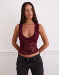 Lihat Top in Botanical Flock Flower Maroon