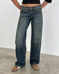 Low Rise Parallel Jeans in Dirty Green