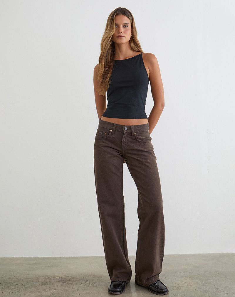 Low Rise Parallel Jeans in Dark Chocolate