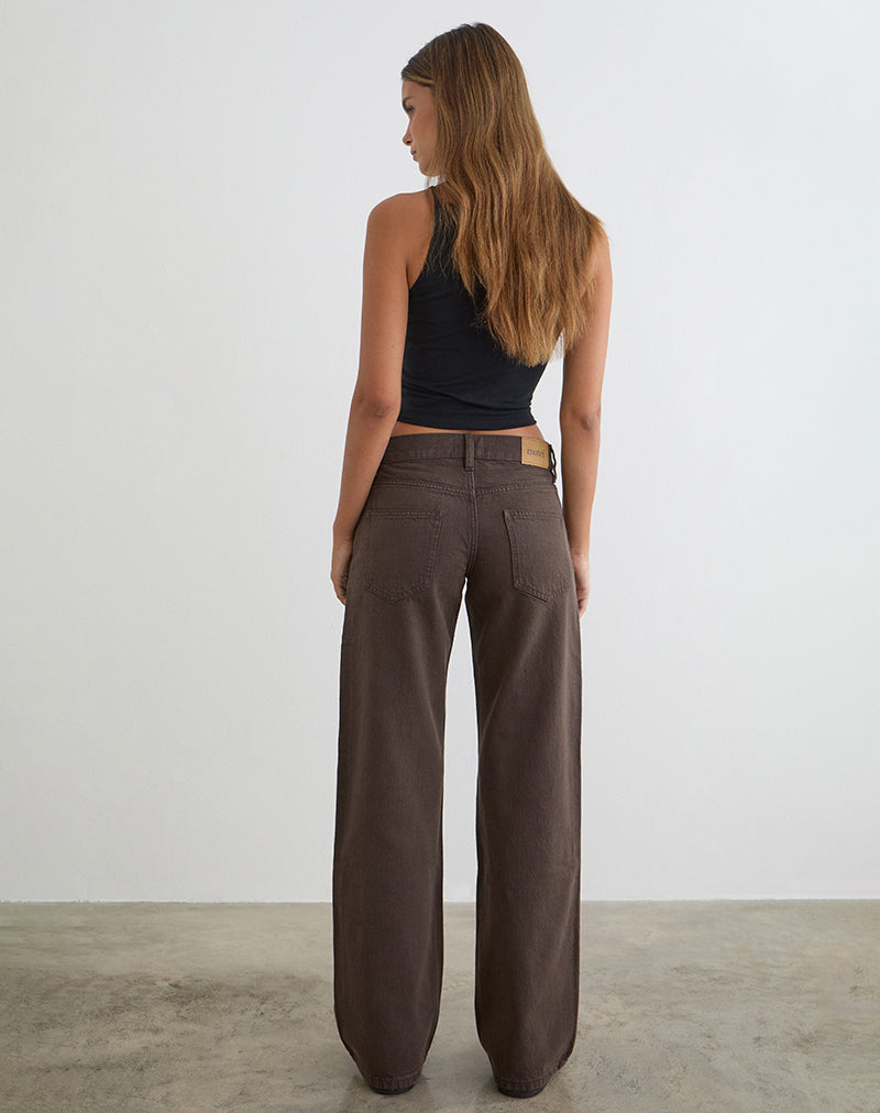 Low Rise Parallel Jeans in Dark Chocolate