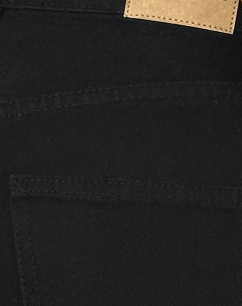 Low Rise Parallel Jeans in Rinse Black