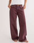 Low Rise Roomy Jeans in Burgundy