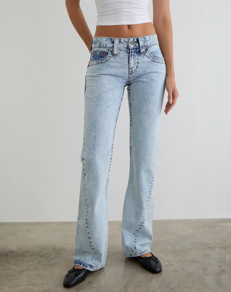 Low Rise Twisted Seam Jeans in 80's Blue Wash