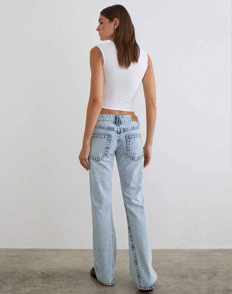 Low Rise Twisted Seam Jeans in 80's Blue Wash