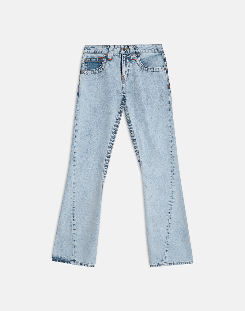 Low Rise Twisted Seam Jeans in 80's Blue Wash