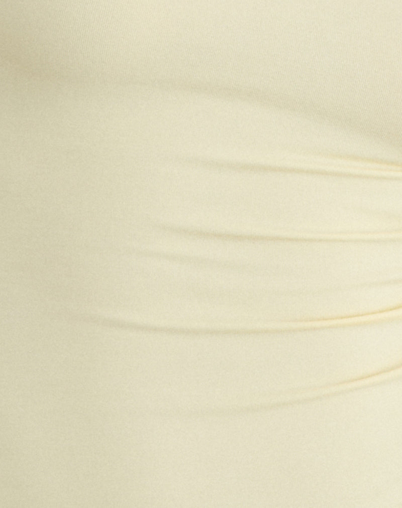 Raceline Halterneck Top in Rayon Jersey Lemon