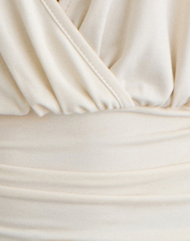 Sherlyn Halter Top in Cupro Cream