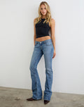 Ultra Low Rise Flare Jean in Slate Blue
